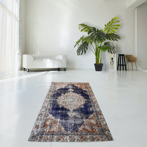 Boho vintage vloerkleed - 243x142 cm - HANDGEMAAKT