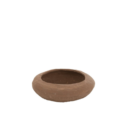 J-Line schaal Rond Papier - karton/mache - bruin