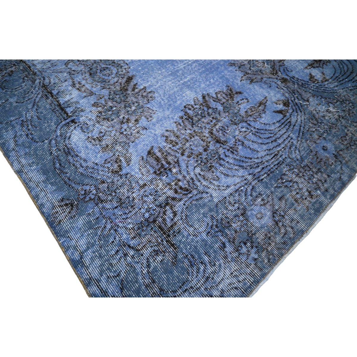 Blauw vintage vloerkleed - 285x193 cm - HANDGEMAAKT