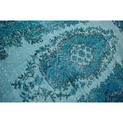 Turquoise vintage vloerkleed - 200x112 cm - HANDGEMAAKT