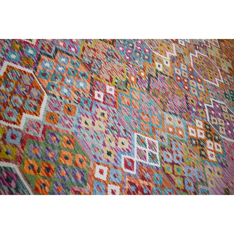 Kleurrijke kelim - 307x207 cm - HANDGEMAAKT