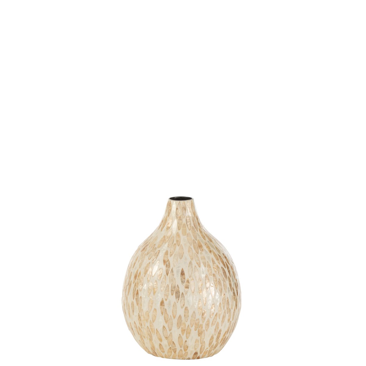 J-Line vaas Druppel - schelpen/bamboe - beige