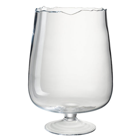 J-Line Windlicht Op Voet Onregelmatige Rand Glas Transparant Large