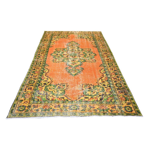 Oranje vintage vloerkleed - 250x152 cm - HANDGEMAAKT
