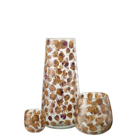J-Line vaas Gerard - glas - amber - 36.50 cm hoog