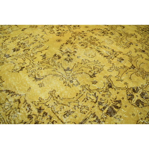 Vintage vloerkleed geel - 302x162 cm - HANDGEMAAKT