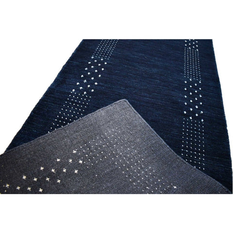 Blauwe Gabbeh loper - 340x80 cm - HANDGEMAAKT