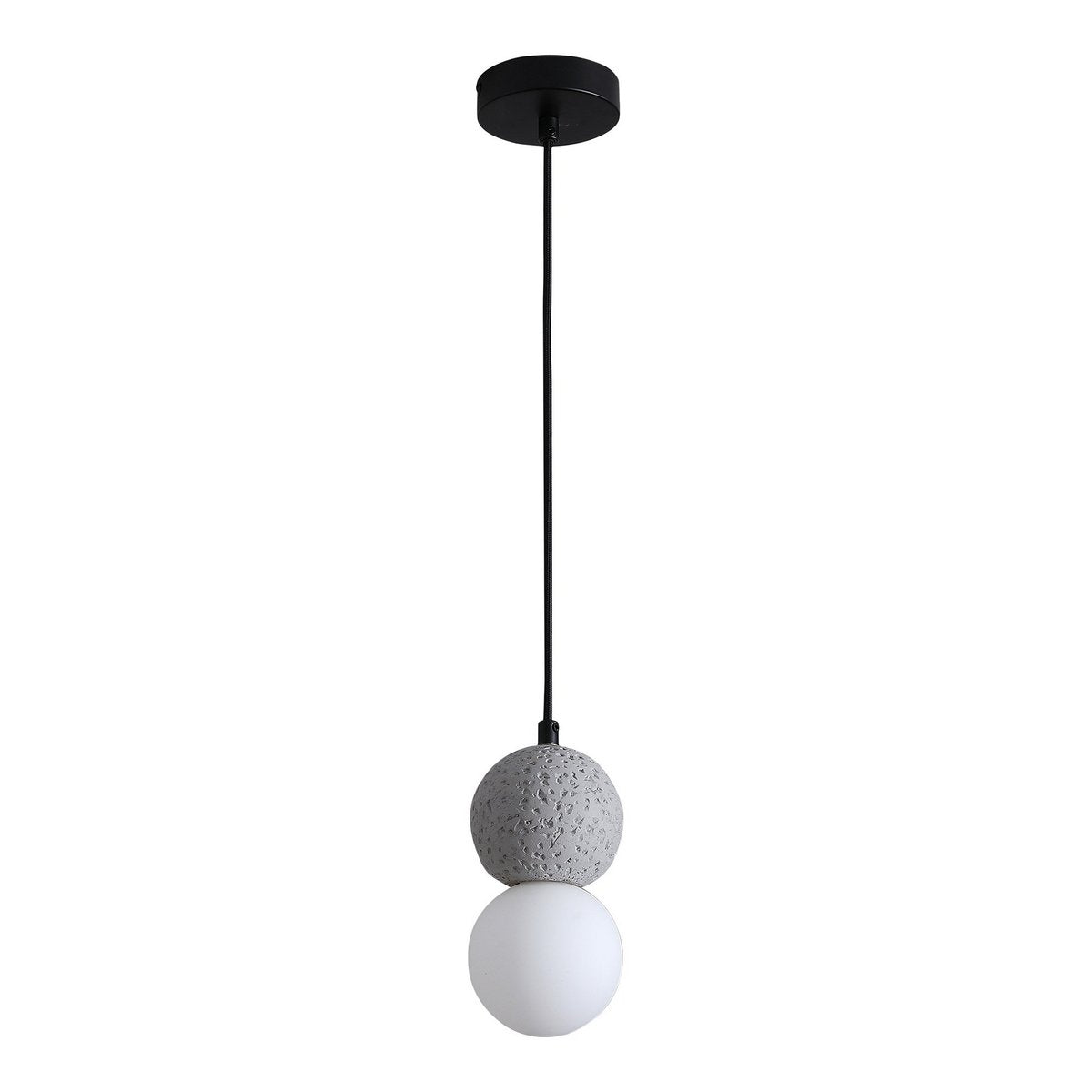 Leeds Hanger - Hanger in grijs, bolvormig, stoffen koord van 150 cm