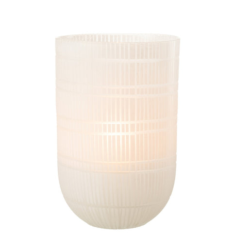 J-Line vaas Rond Geslepen - glas - wit