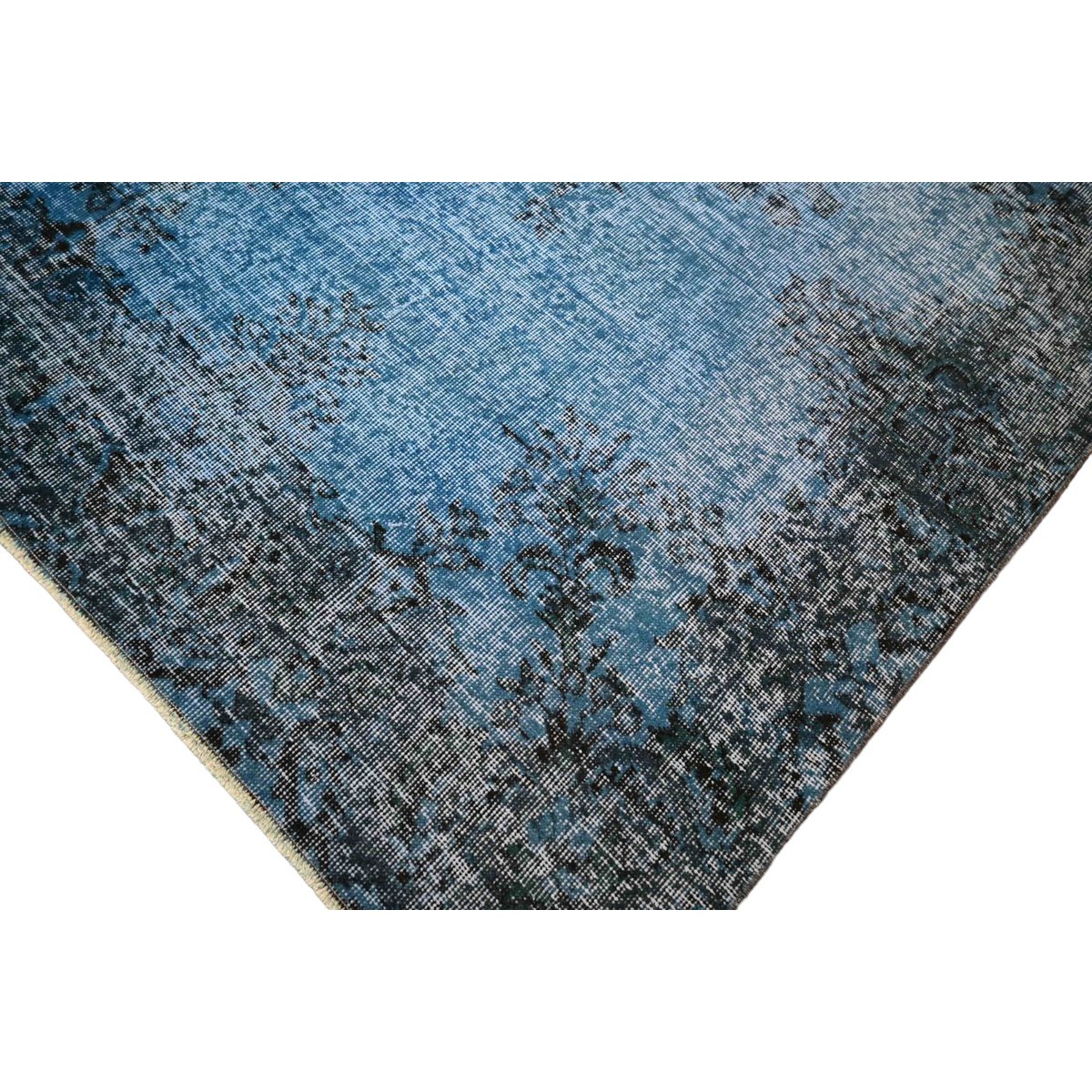 Blauw vintage vloerkleed - 293x197 cm - HANDGEMAAKT