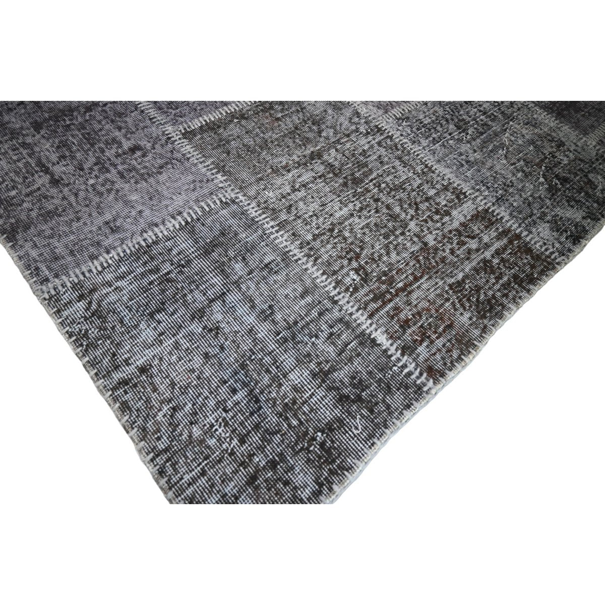 Grijs patchwork vloerkleed - 305x200 cm - HANDGEMAAKT
