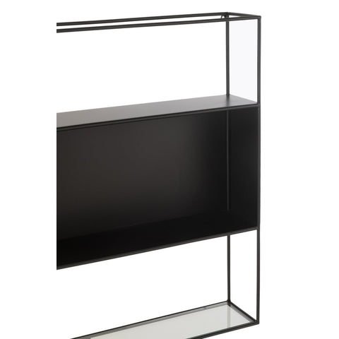 J-Line Rek Seen Metaal/Glas Zwart