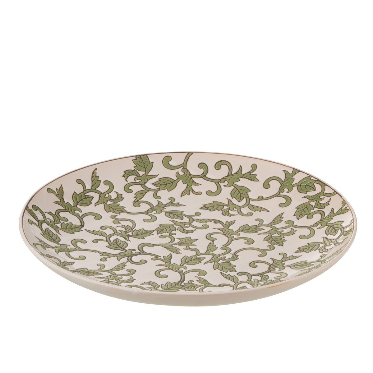 J-Line Bord Decoratief Yezi Porselein Groen/Wit