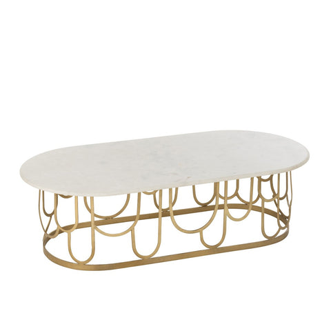 J-Line Salontafel Moza Metaal/Marmer Goud