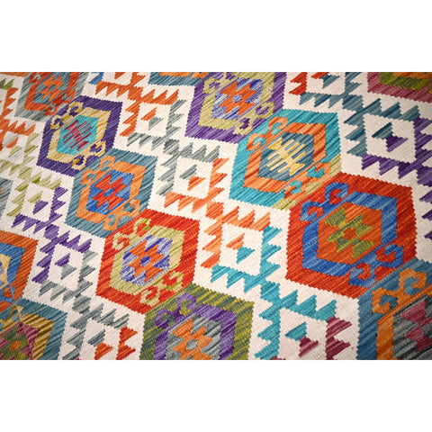 XL Kleurrijke kelim - 347x258 cm - HANDGEMAAKT