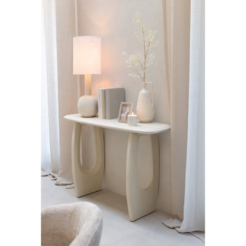 J-Line Tafel Lamp Met Kap Aardewerk Beige/Wit