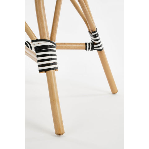 Mandox Bistrostoel - L51 x B57 x H90 cm - Rotan - Zwart, Wit