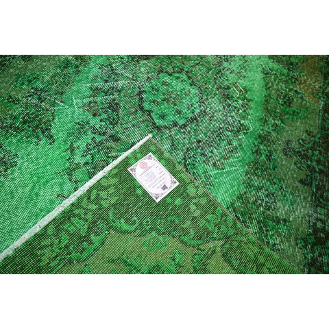 Groen vintage vloerkleed - 202x108 cm - HANDGEMAAKT
