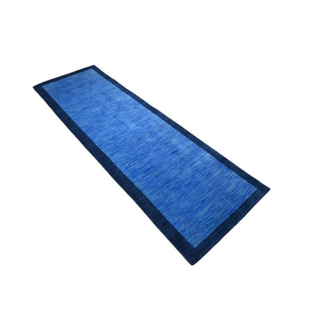 Blauw Gabbeh loper - 228x70 cm - HANDGEMAAKT