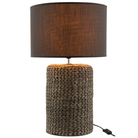 J-Line lamp Voet + Kap Dik Vlecht - cement/katoen - wit - large
