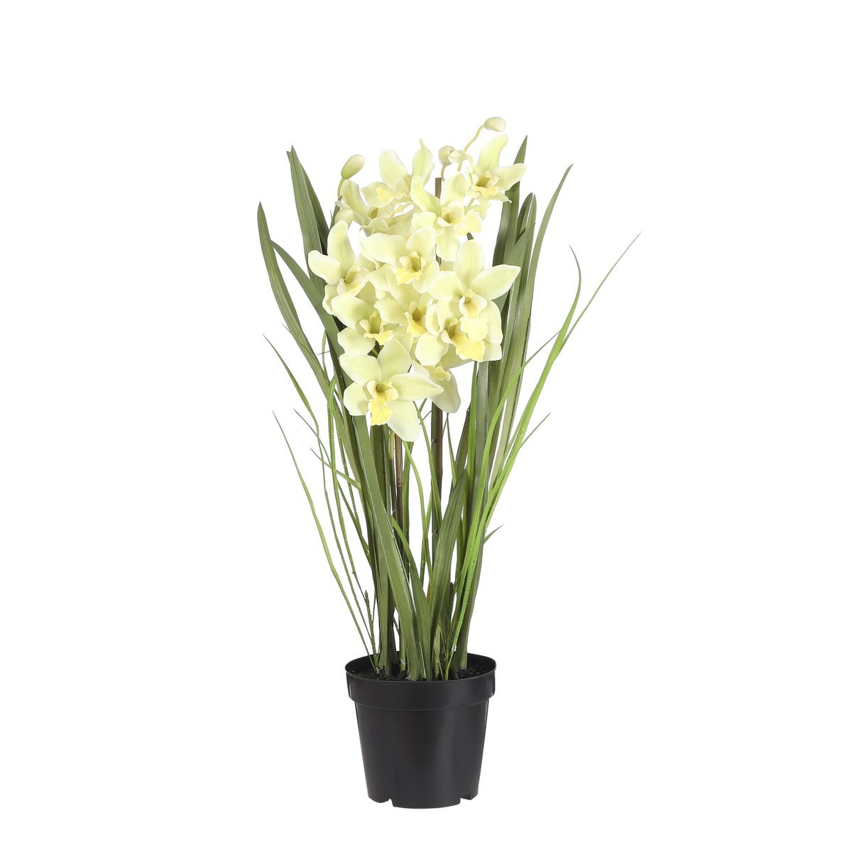 Cymbidium Orchidee Kunstplant - H97 x Ø20 cm - Lichtgroen