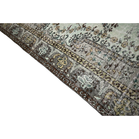 Licht groen vintage vloerkleed - 250x168 cm - HANDGEMAAKT