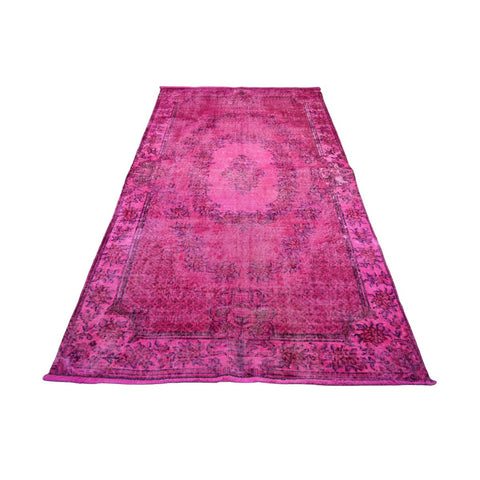 Roze vintage vloerkleed - 212x112 cm - HANDGEMAAKT