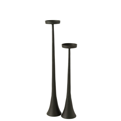 J-Line kandelaar Luky - aluminium - zwart - large