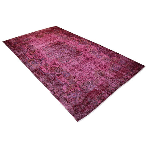 Roze vintage vloerkleed - 309x175 cm - HANDGEMAAKT
