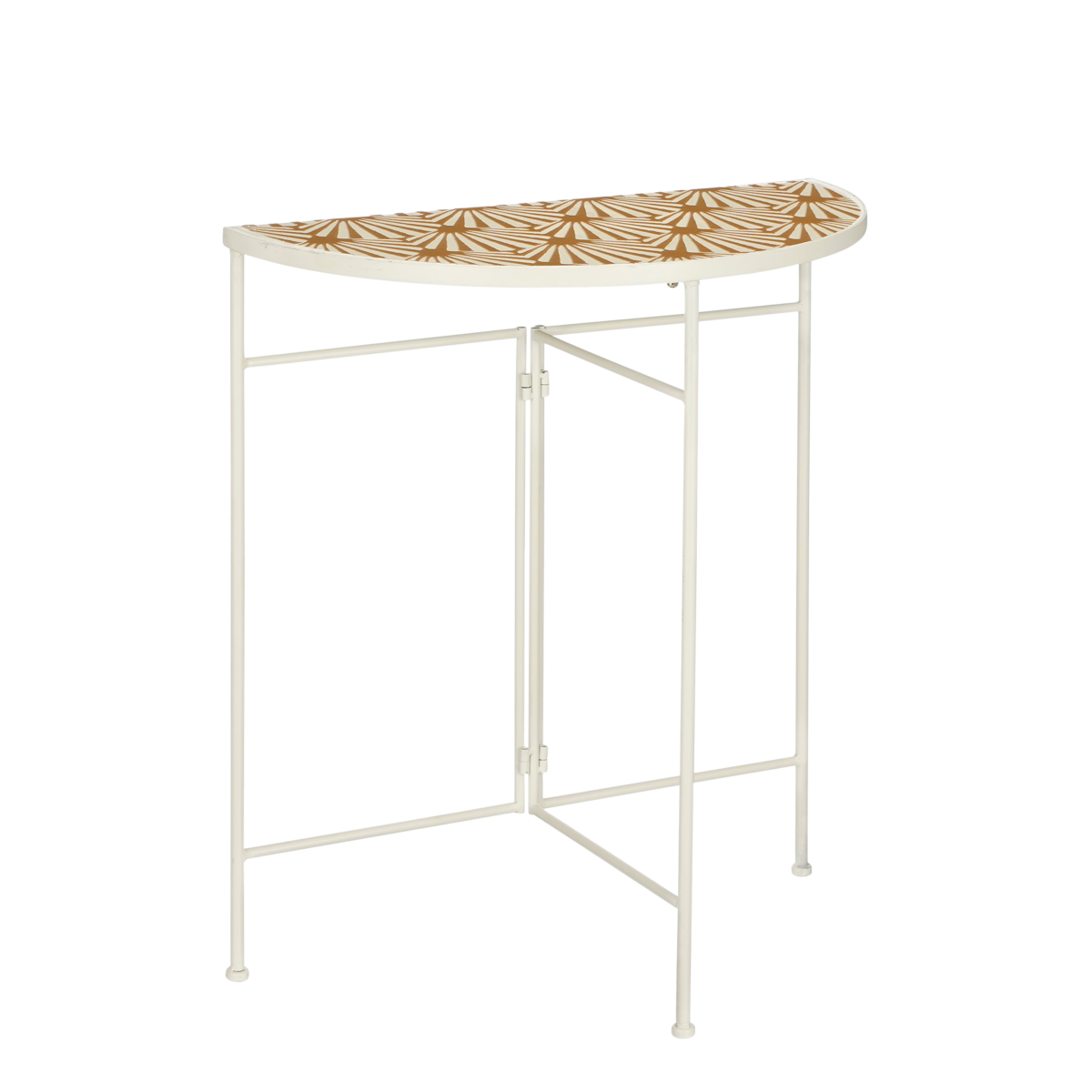 Odile Wandtafel voor Buiten - L63 x B33 x H71 cm - Metaal - Bruin, Wit