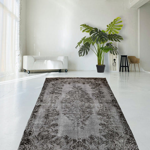 Grijs vintage vloerkleed - 260x167 cm - HANDGEMAAKT