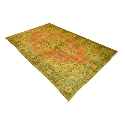 Geel vintage vloerkleed - 270x167 cm - HANDGEMAAKT