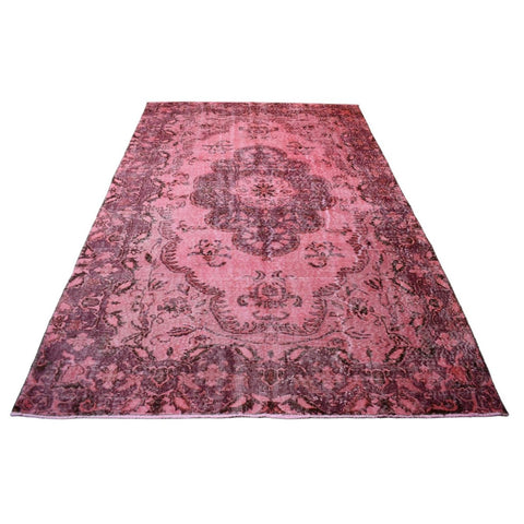 Roze vintage vloerkleed - 267x168 cm - HANDGEMAAKT
