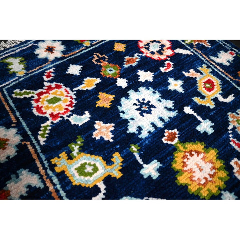 Blauw Azeri vloerkleed - 93x63 cm - HANDGEMAAKT
