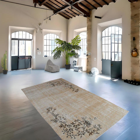 Beige vintage vloerkleed - 280x165 cm - HANDGEMAAKT