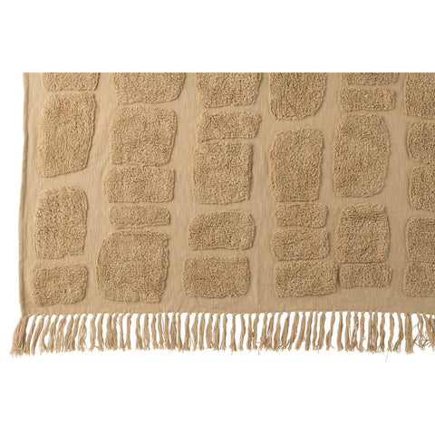 J-Line Plaid Sidney - polyester - beige - 192 x 123 cm