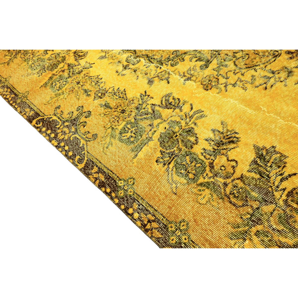 Geel vintage vloerkleed - 290x163 cm - HANDGEMAAKT
