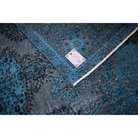 Vintage vloerkleed blauw - 263x160 cm - HANDGEMAAKT
