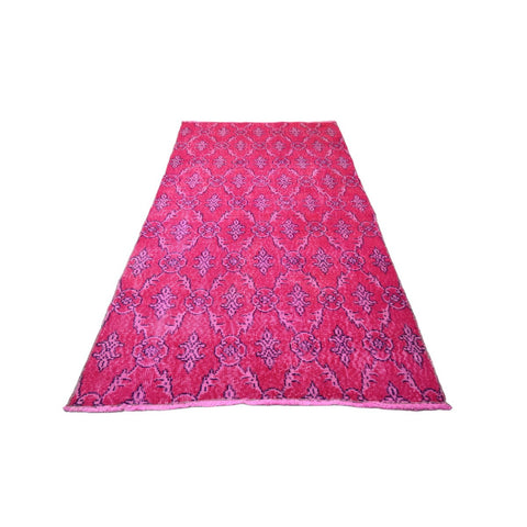 Roze vintage vloerkleed - 195x104 cm - HANDGEMAAKT