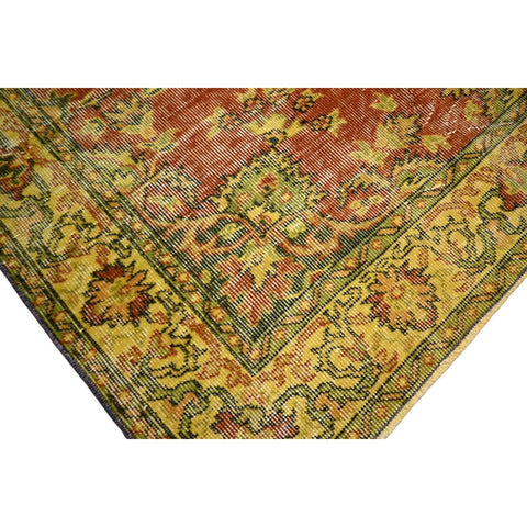 Geel vintage vloerkleed - 222x126 cm - HANDGEMAAKT