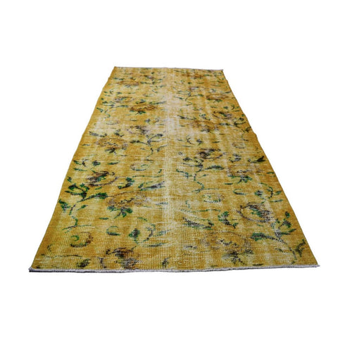 Geel vintage vloerkleed - 202x100 cm - HANDGEMAAKT