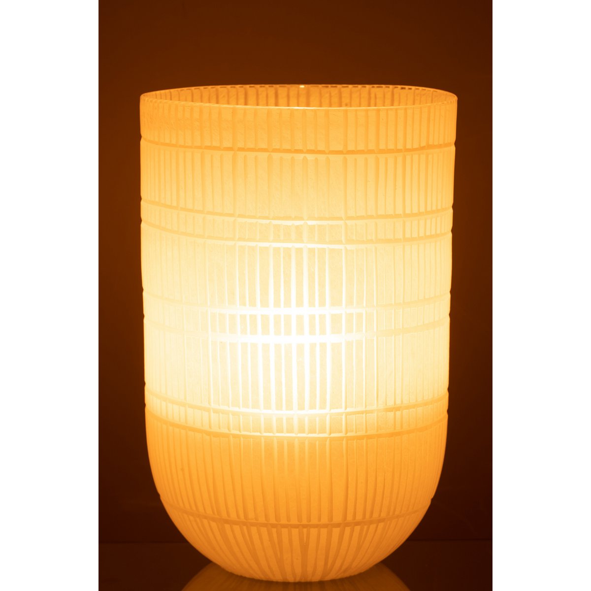 J-Line vaas Rond Geslepen - glas - wit