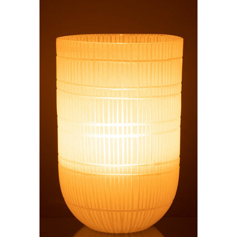 J-Line vaas Rond Geslepen - glas - wit