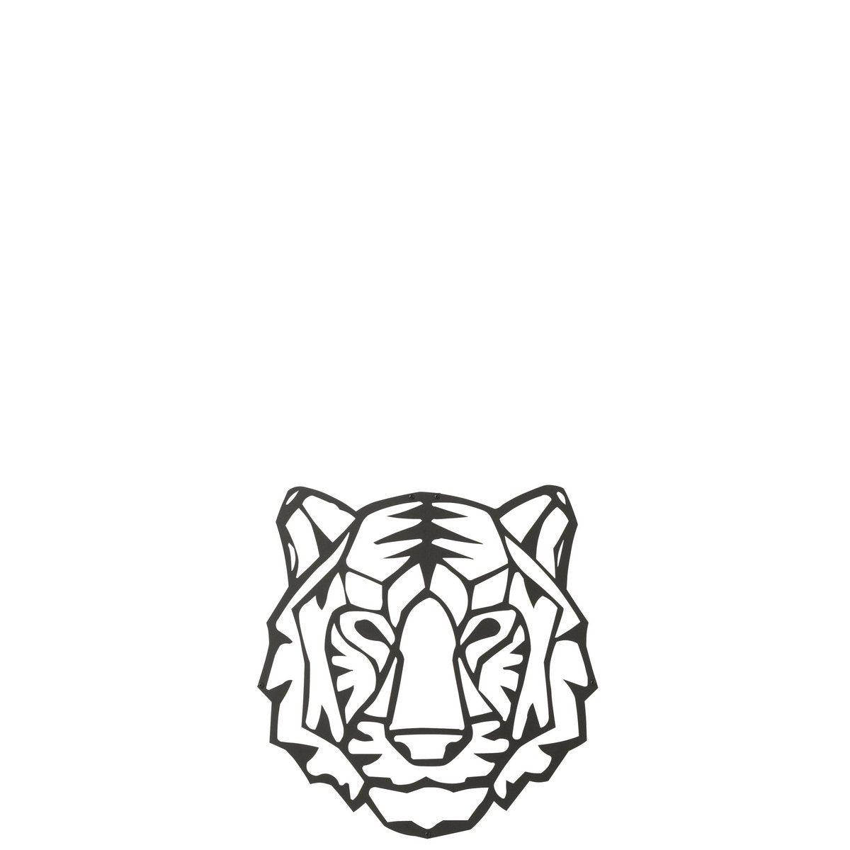J-Line wanddecoratie Tijger - metaal - zwart