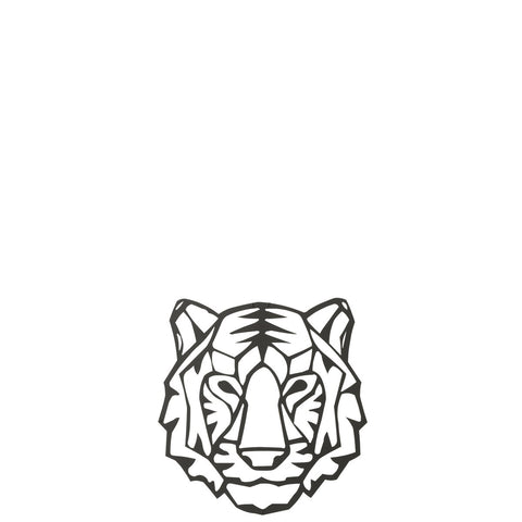 J-Line wanddecoratie Tijger - metaal - zwart