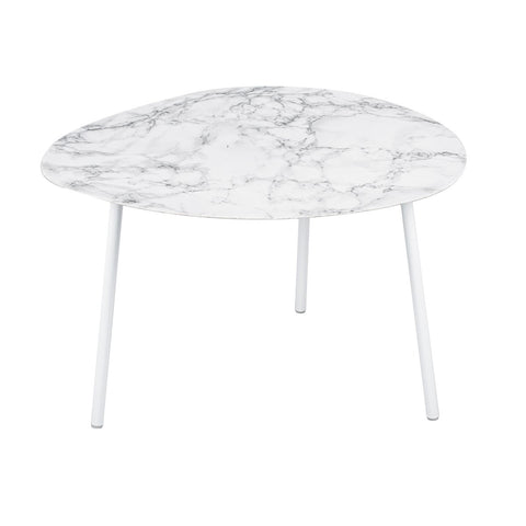 Bijzettafel eivormig marmerlook