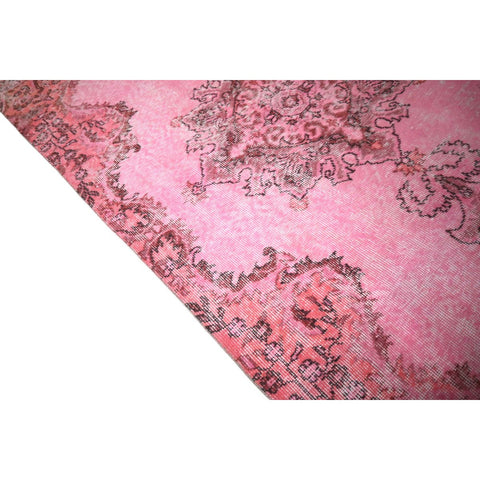 Roze vintage vloerkleed - 208x117 cm - HANDGEMAAKT