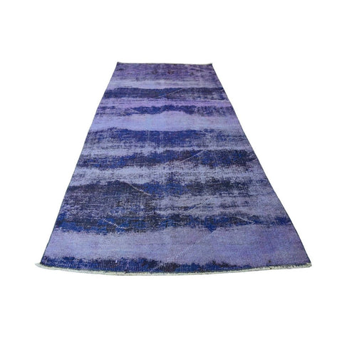 Blauw vintage vloerkleed - 274x114 cm - HANDGEMAAKT
