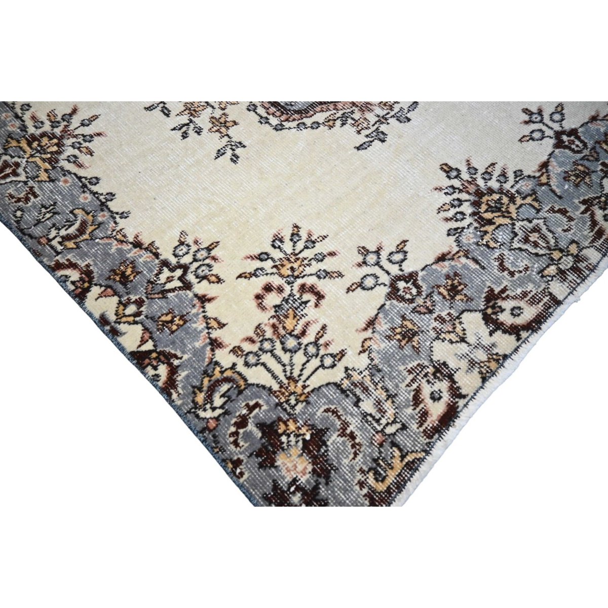 Beige vintage vloerkleed - 203x108 cm - HANDGEMAAKT