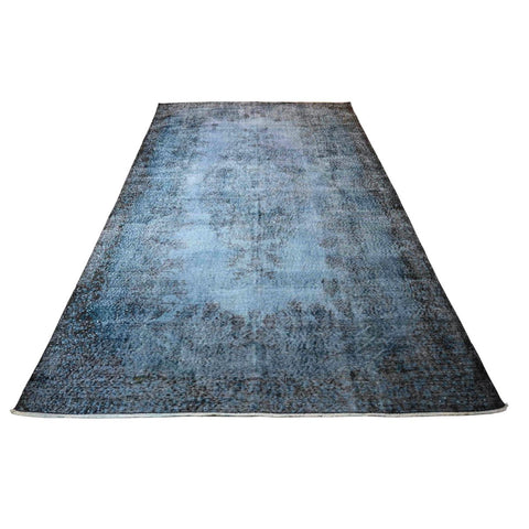 Blauw vintage vloerkleed - 295x180 cm - HANDGEMAAKT